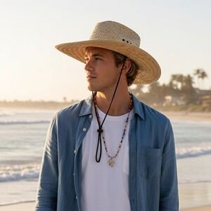 Freedom Hats American Hatmakers Palm Leaf Sun Hat One Size Made in Mexico Cowboy